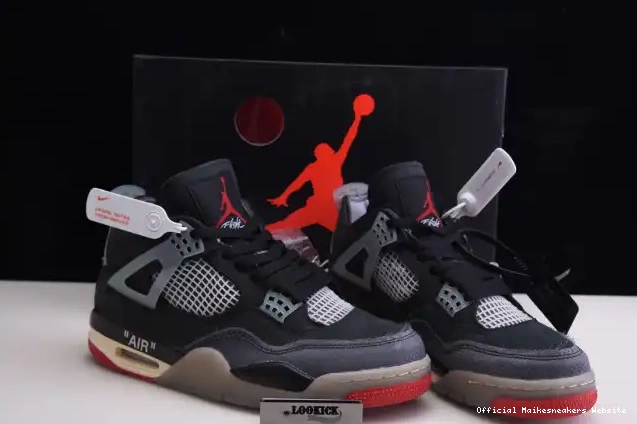 Official Maikesneakers Jordan CV9388-001 4 Retro Air Bred Off x White 0514